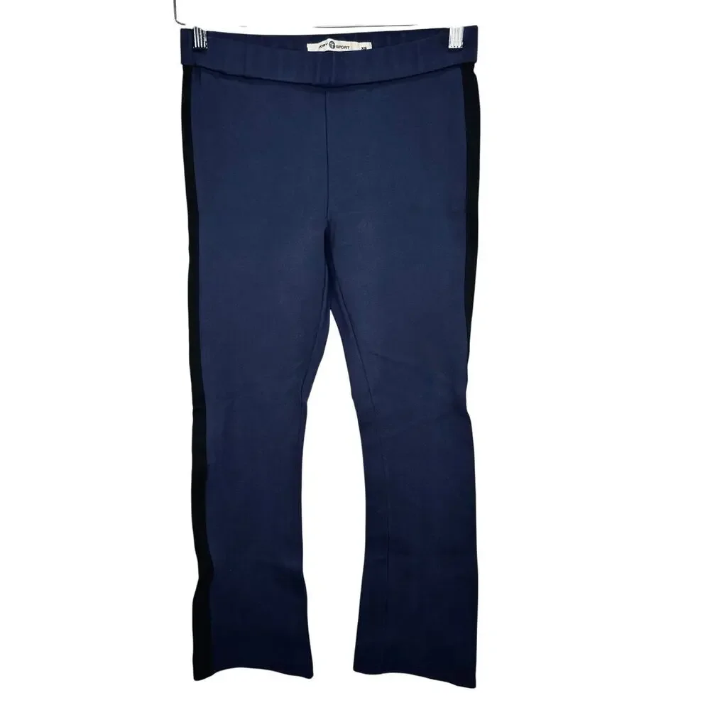 Tory Burch Sport Colorblock Crop Ponte Pants Navy Blue size XS